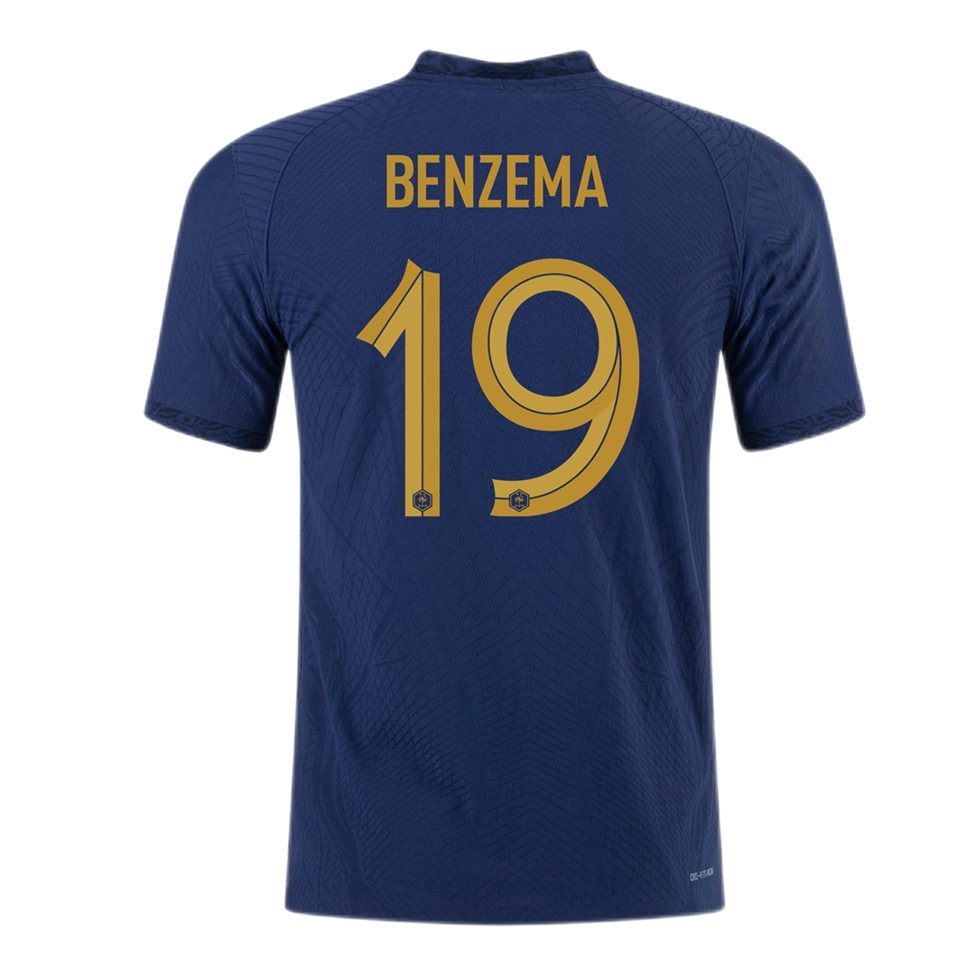 Camiseta Auténtica BENZEMA 19 Francia 2022 Primera Equipación Copa del