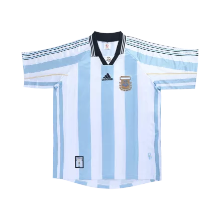 Camiseta Retro 1998 Argentina Primera Equipación Copa del Mundo Local Hombre - Versión Hincha - camisetasfutbol