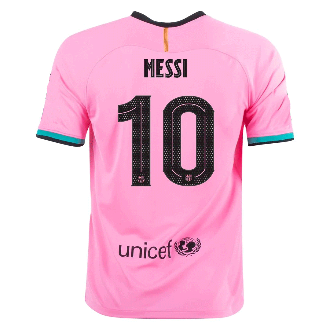 Camiseta de Fútbol Lionel Messi #10 Personalizada 3ª Barcelona 2020/21 - camisetasfutbol