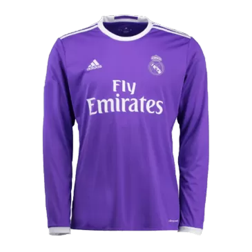 Camiseta Retro 2016/17 Real Madrid Segunda Equipación Visitante Manga Larga Hombre Adidas - Versión Replica - camisetasfutbol