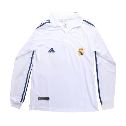 Camiseta Retro 2001/02 Real Madrid Primera Equipación Manga Larga Local Hombre - Versión Hincha - camisetasfutbol