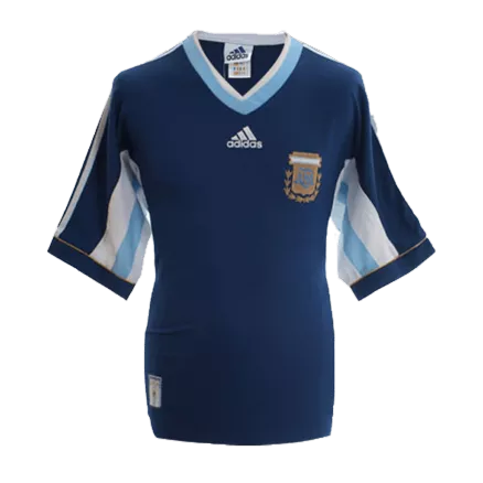 Camiseta Retro 1998 Argentina Segunda Equipación Visitante Copa del Mundo Hombre - Versión Hincha - camisetasfutbol