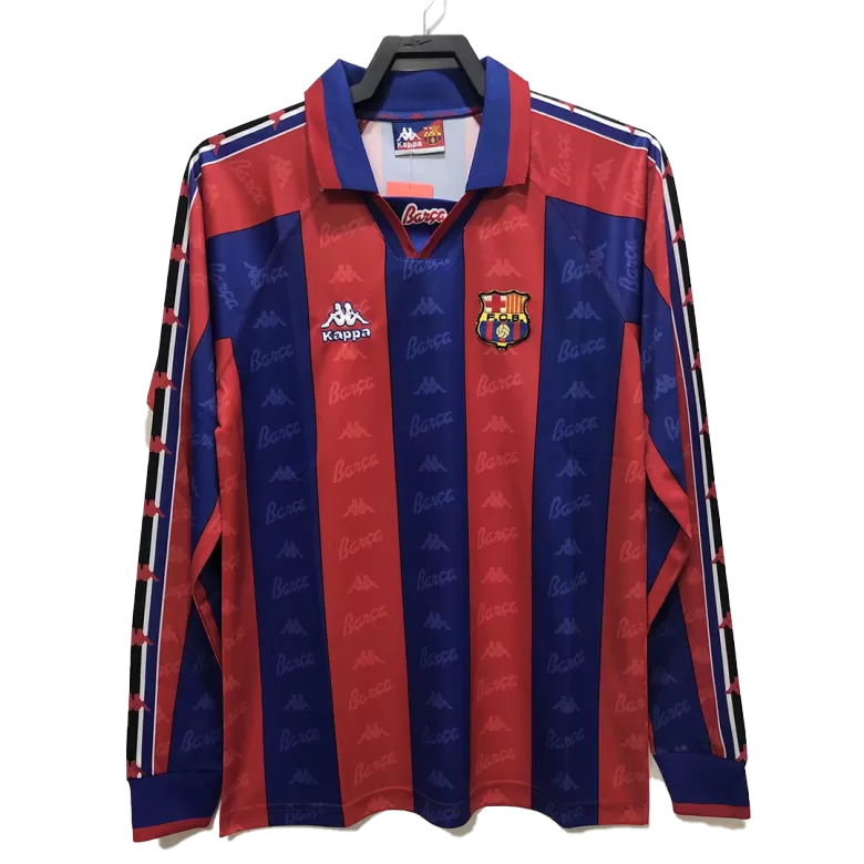 Camiseta Retro 1996/97 Barcelona Primera Equipación Manga Larga Local Hombre - Versión Hincha - camisetasfutbol