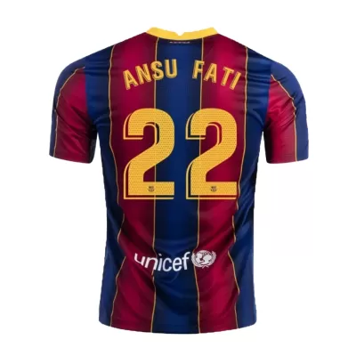 Camiseta de Fútbol ANSU FATI #22 Personalizada 1ª Barcelona 2020/21 - camisetasfutbol