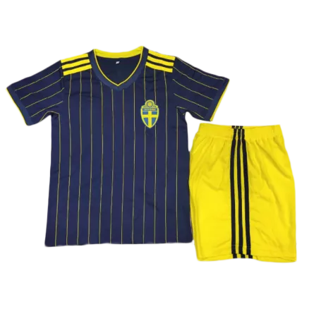 Miniconjunto Suecia 2020 Segunda Equipación Visitante Niño (Camiseta + Pantalón Corto) - camisetasfutbol