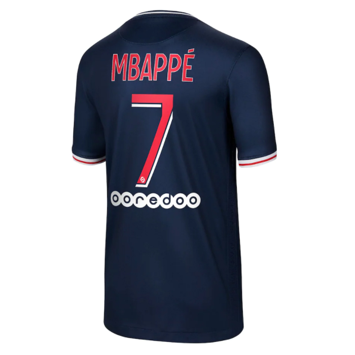 Camiseta de Fútbol MBAPPÉ #7 Personalizada 1ª PSG 2020/21, playeras de ...