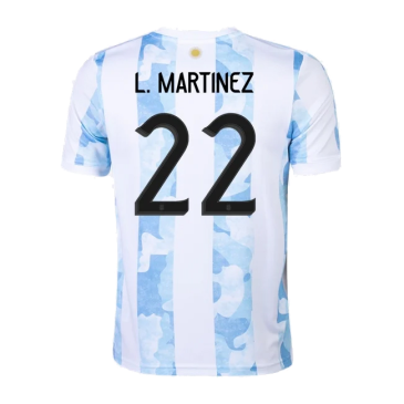 Camiseta de Fútbol L.MARTINEZ #22 Personalizada 1ª Argentina 2021