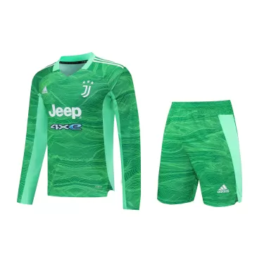 Conjunto Juventus 2021/22 Manga Larga Portero Hombre (Camiseta + Pantalón Corto)- - camisetasfutbol