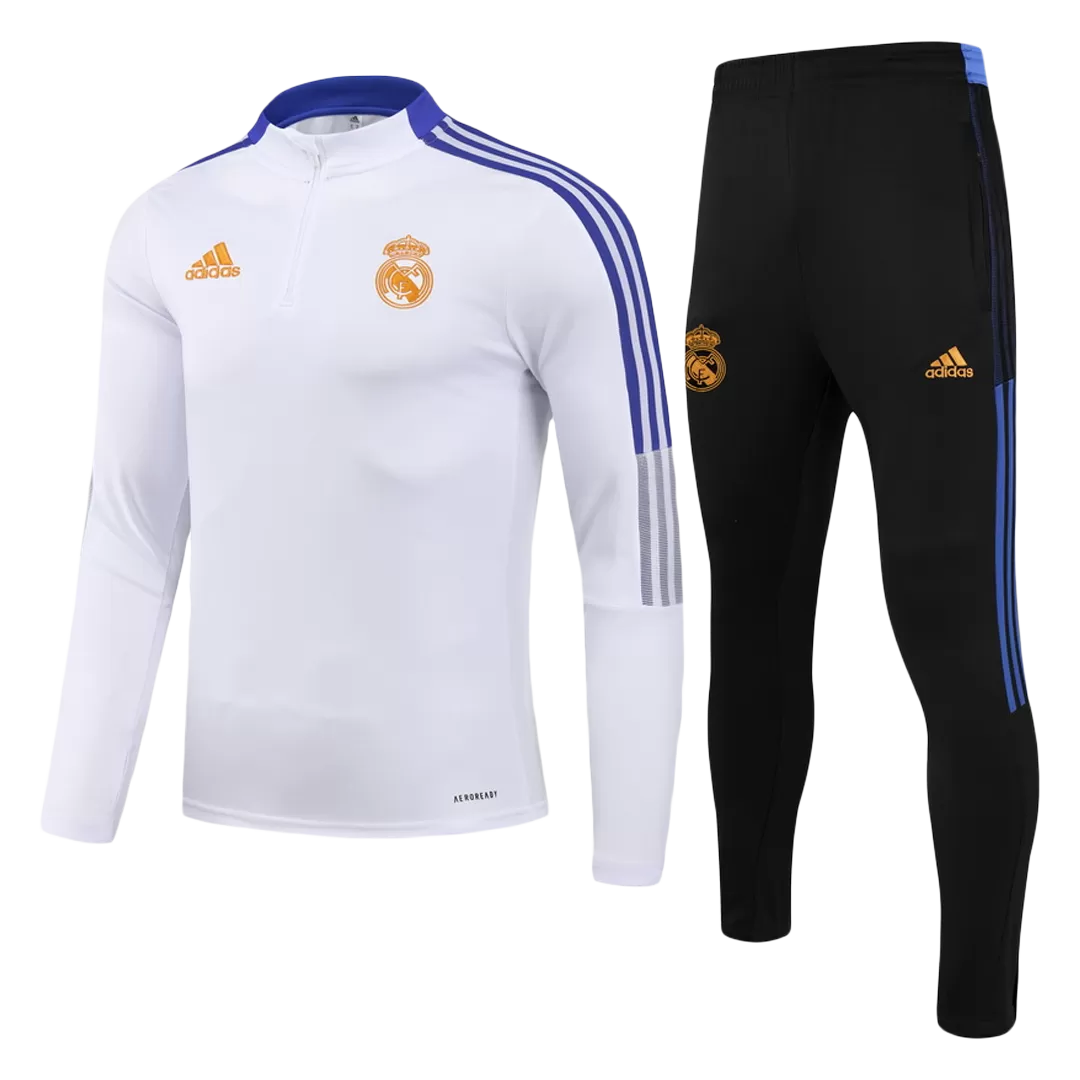 Conjunto Entrenamiento Real Madrid 2021/22 Niño (Chándal de Media Cremallera + Pantalón) Adidas - camisetasfutbol