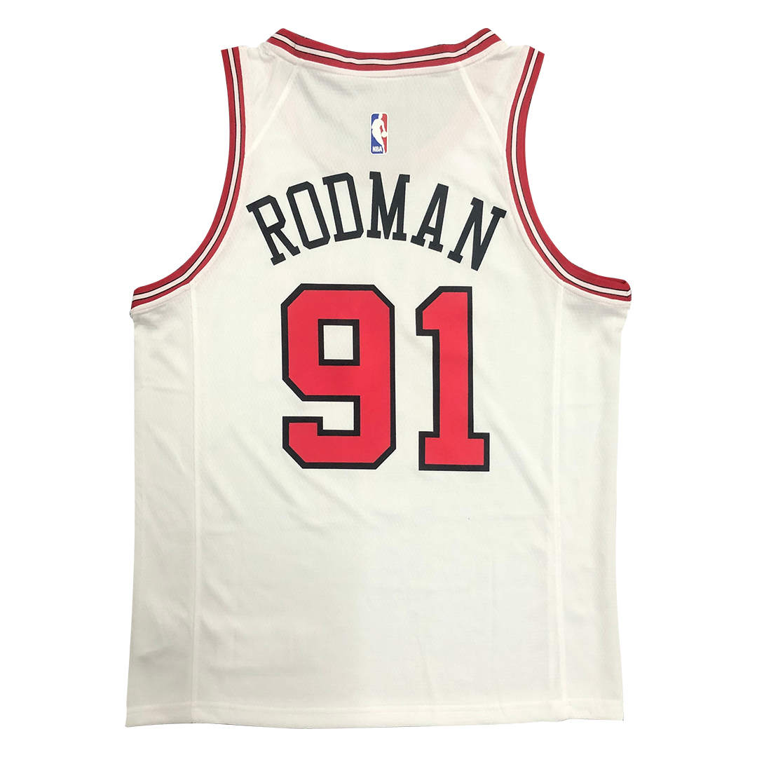 Camiseta Dennis Rodman - Chicago Bulls. #91. Manga corta roja algodón.  Hardwood Classics. NBA.