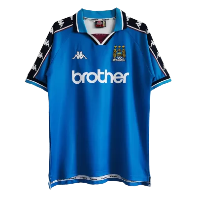 Camiseta Retro 1997/99 Manchester City Primera Equipación Local Hombre - Versión Hincha - camisetasfutbol