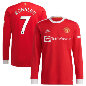 Camiseta de Manga Larga de Fútbol Personalizada RONALDO #7 1ª Manchester United 2021/22