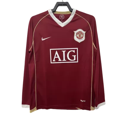 Camiseta Retro 2006/07 Manchester United Primera Equipación Manga Larga Local Hombre - Versión Hincha - camisetasfutbol