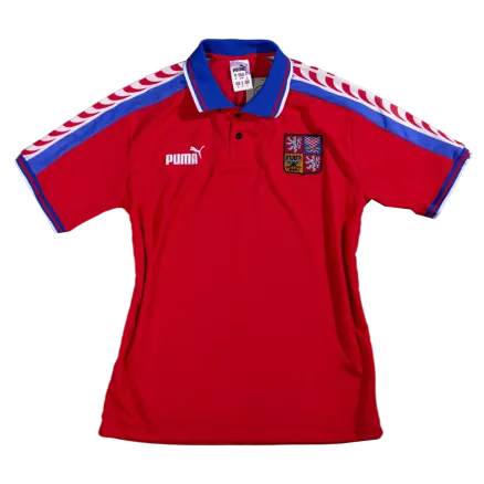 Camiseta Retro 1996 República Checa Primera Equipación Local Hombre - Versión Hincha - camisetasfutbol
