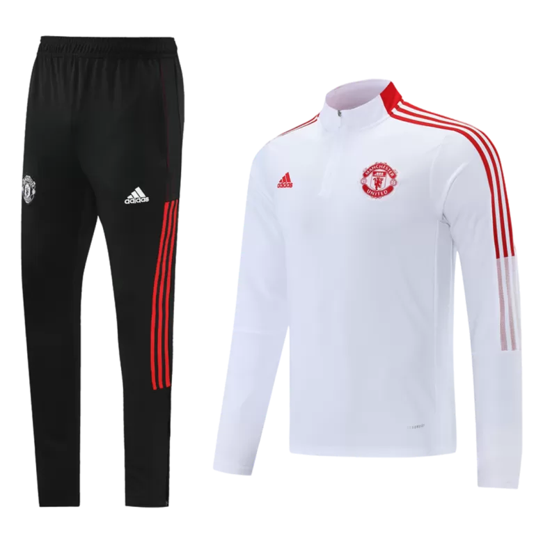 Conjunto Entrenamiento Manchester United 2021/22 Hombre (Chándal de Media Cremallera + Pantalón) - camisetasfutbol