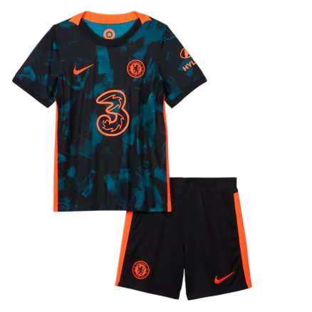 Miniconjunto Chelsea 2021/22 Tercera Equipación Niño (Camiseta + Pantalón Corto) - camisetasfutbol