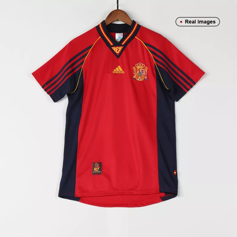 Camiseta Retro 1998 España Primera Equipación Local Hombre - Versión Hincha - camisetasfutbol