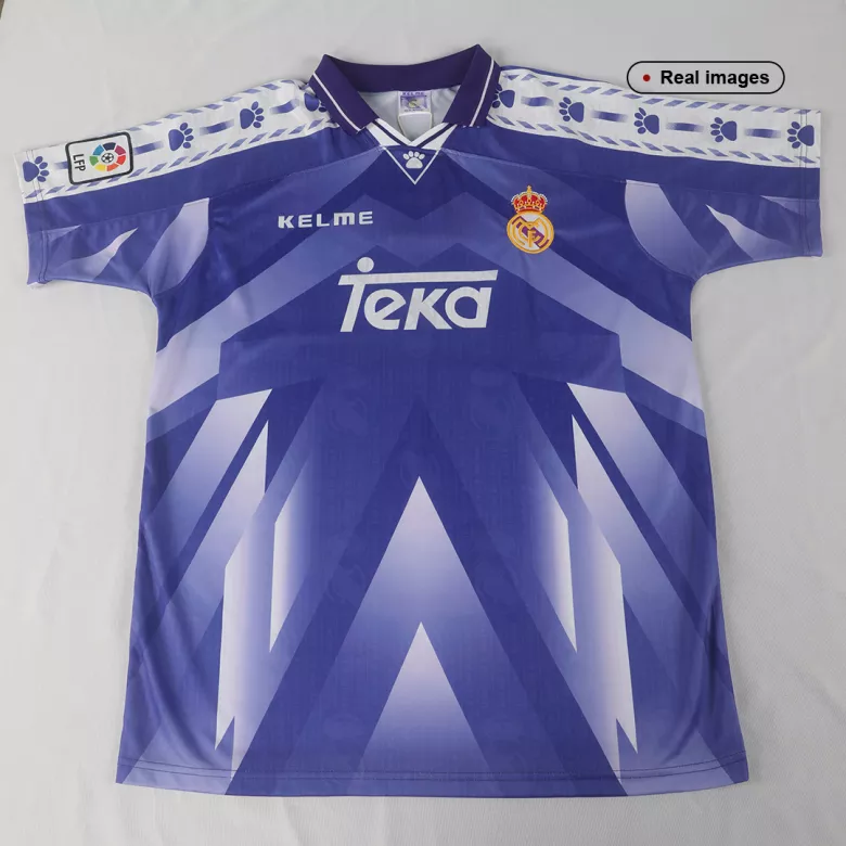 Camiseta Retro 1996/97 Real Madrid Segunda Equipación Visitante Hombre - Versión Hincha - camisetasfutbol