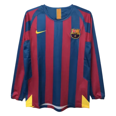 Camiseta Retro 2005/06 Barcelona Primera Equipación Manga Larga Local Hombre - Versión Hincha - camisetasfutbol