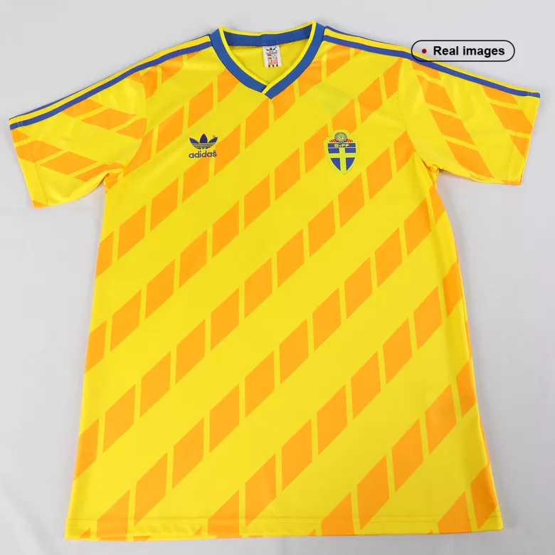 Camiseta Retro 1988 Suecia Primera Equipación Local Hombre - Versión Hincha - camisetasfutbol