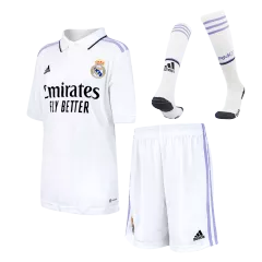 Equipaciones de fútbol para Niño Con Calcetines 2022/23 Real Madrid - Local Futbol kit - camisetasfutbol