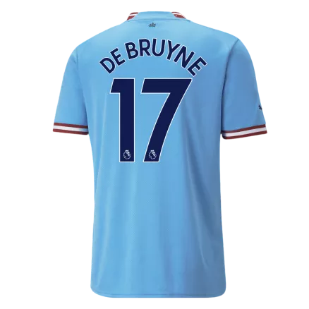 Camiseta Futbol Local de Hombre Manchester City 2022/23 con Número de DE BRUYNE #17 - camisetasfutbol