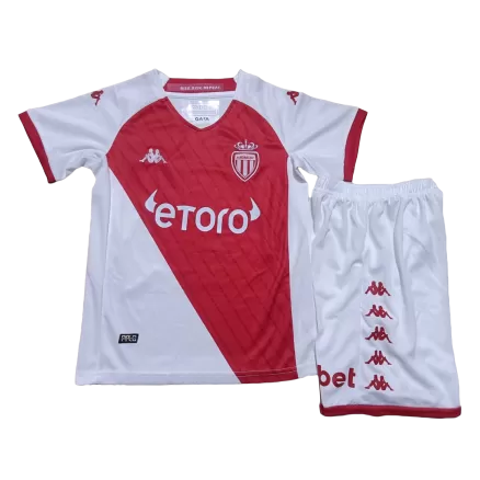 Miniconjunto AS Monaco FC 2022/23 Primera Equipación Local Niño (Camiseta + Pantalón Corto) Kappa - camisetasfutbol
