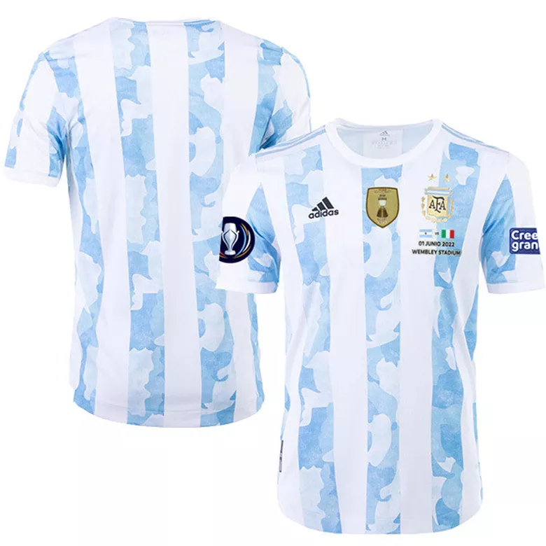 Camiseta Auténtica Argentina Finalissima 2022 Primera Equipación Local Hombre - Versión Jugador - camisetasfutbol