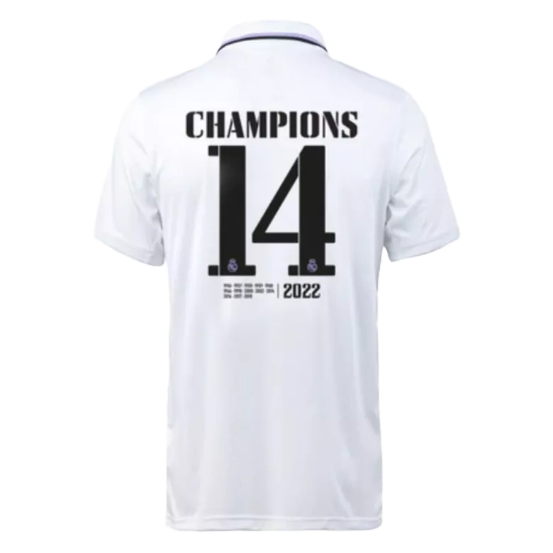 Camiseta Futbol Local de Hombre Real Madrid 2022/23 con Número de CHAMPIONS #14 - camisetasfutbol