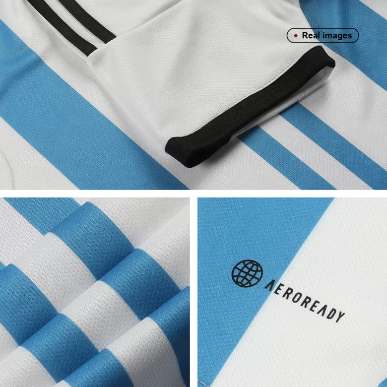 Tres Estrellas Miniconjunto Completo Argentina 2022 Primera Equipación Local Niño (Camiseta + Pantalón Corto + Calcetines) - camisetasfutbol