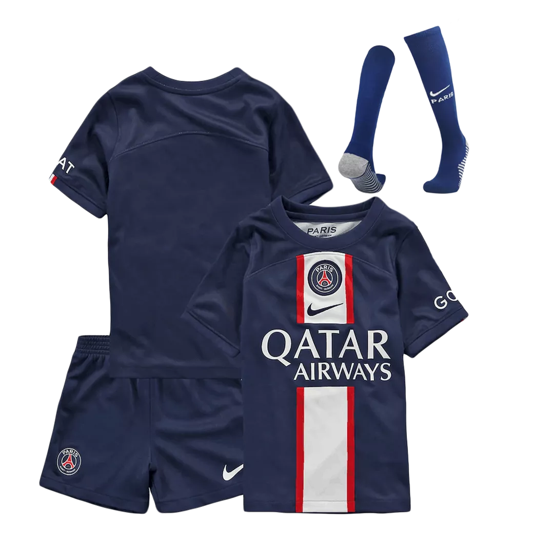 Miniconjunto Completo PSG 2022/23 Primera Equipación Local Niño (Camiseta + Pantalón Corto + Calcetines) Nike - camisetasfutbol