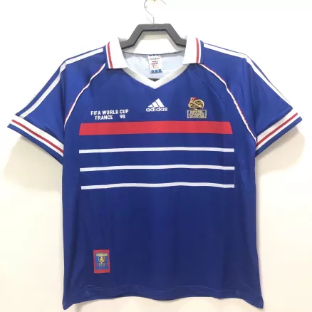 Camiseta Retro 1998 Francia Primera Equipación Copa del Mundo Local Hombre Adidas - Versión Replica - camisetasfutbol