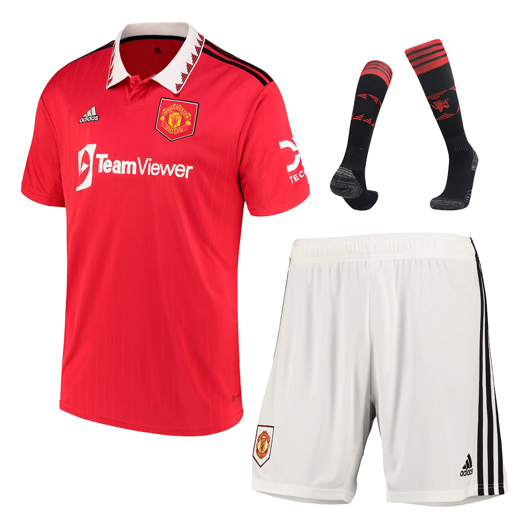 Conjunto Completo Manchester United 2022 23 Primera Equipación Local Hombre Camiseta Pantalón