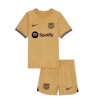 Miniconjunto Barcelona 2022/23 Segunda Equipación Visitante Niño (Camiseta + Pantalón Corto) - camisetasfutbol