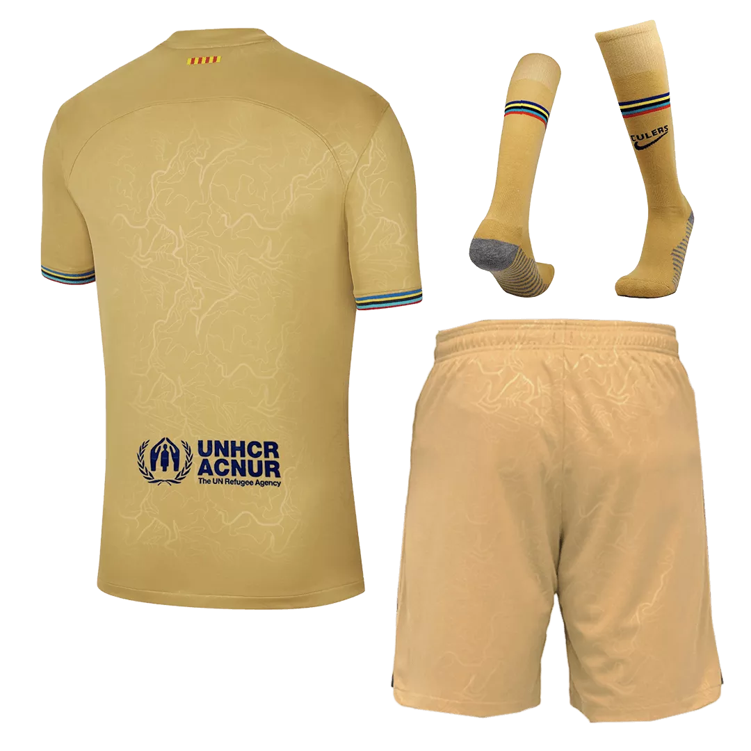 Uniformes de Futbol Completos Visitante 2022/23 Barcelona - Con Medias para Hombre - camisetasfutbol