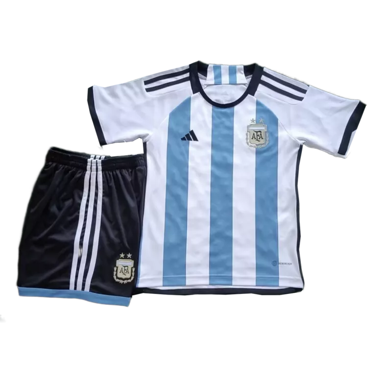 Miniconjunto Argentina 2022 Primera Equipación Local Niño (Camiseta + Pantalón Corto) - camisetasfutbol