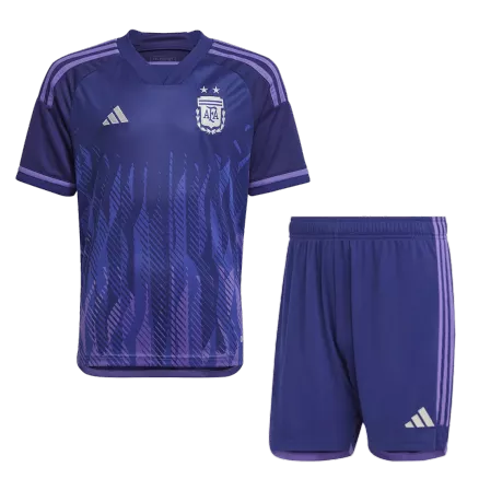 Conjunto Argentina 2022 Segunda Equipación Visitante Copa del Mundo Hombre (Camiseta + Pantalón Corto) - camisetasfutbol