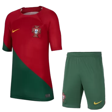 Miniconjunto Portugal 2022/23 Primera Equipación Local Niño (Camiseta + Pantalón Corto) Nike - camisetasfutbol