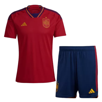 Conjunto España 2022 Primera Equipación Copa del Mundo Local Hombre (Camiseta + Pantalón Corto) - camisetasfutbol