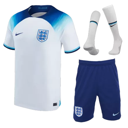 Conjunto Completo Inglaterra 2022 Primera Equipación Copa del Mundo Local Hombre (Camiseta + Pantalón Corto + Calcetines) - camisetasfutbol