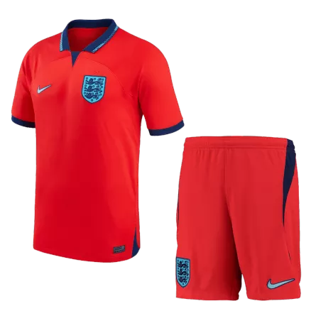 Miniconjunto Inglaterra 2022 Segunda Equipación Visitante Copa del Mundo Niño (Camiseta + Pantalón Corto) - camisetasfutbol