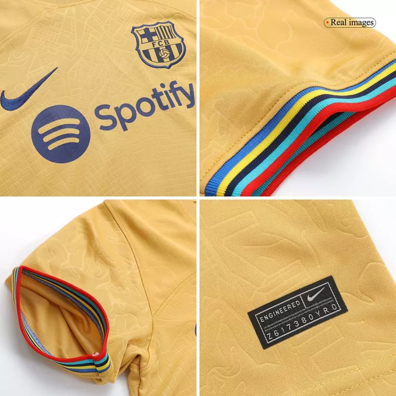 Miniconjunto Barcelona 2022/23 Segunda Equipación Visitante Niño (Camiseta + Pantalón Corto) - camisetasfutbol