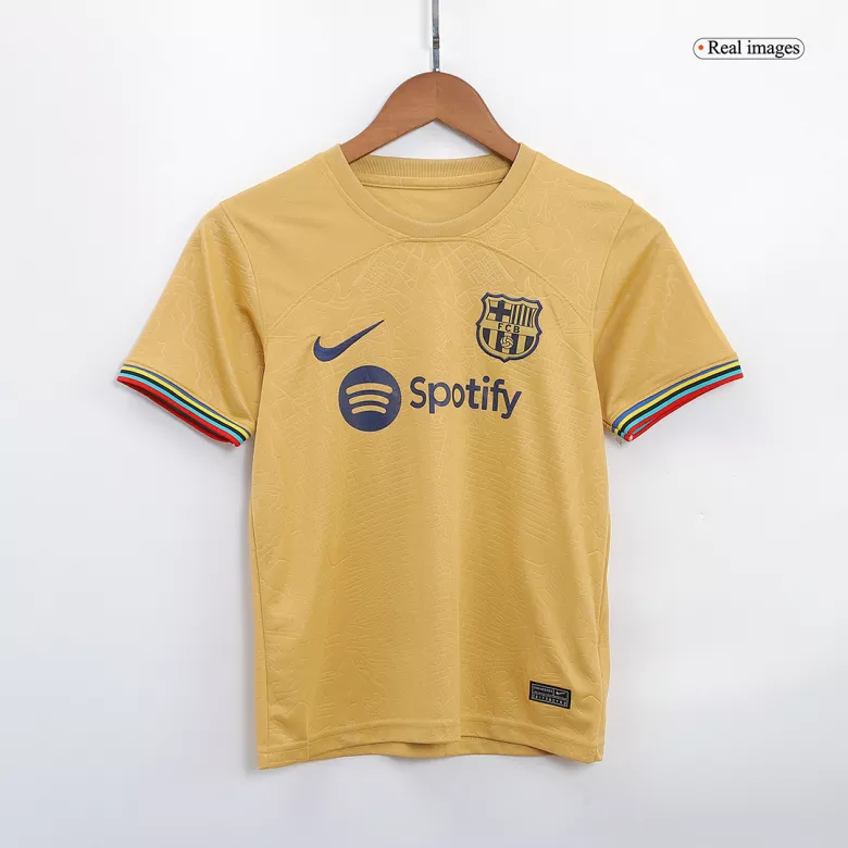 Miniconjunto Barcelona 2022/23 Segunda Equipación Visitante Niño (Camiseta + Pantalón Corto) - camisetasfutbol