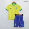 Miniconjunto Brazil 2022 Primera Equipación Local Niño (Camiseta + Pantalón Corto) - camisetasfutbol