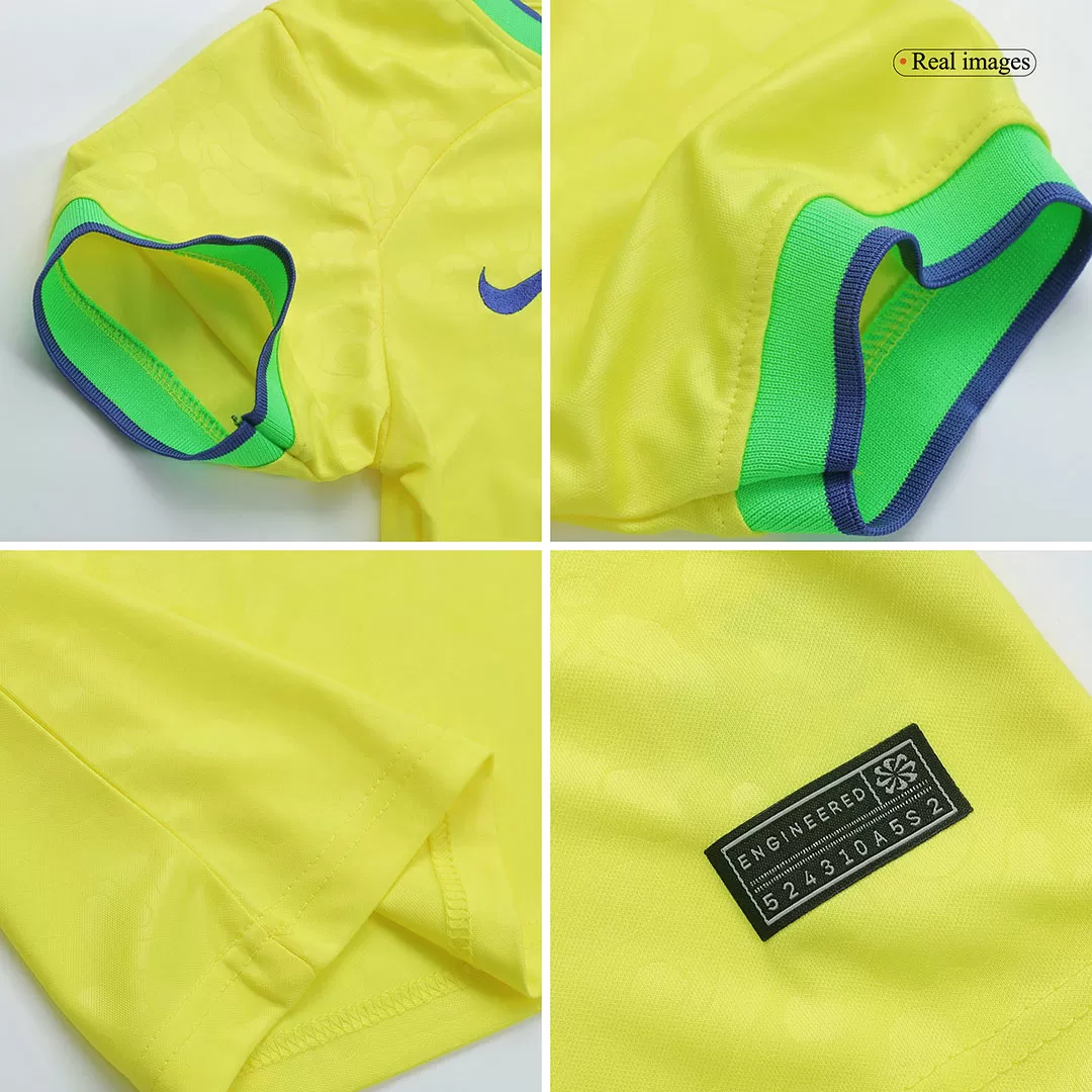 Miniconjunto Brazil 2022 Primera Equipación Local Niño (Camiseta + Pantalón Corto) Nike - camisetasfutbol
