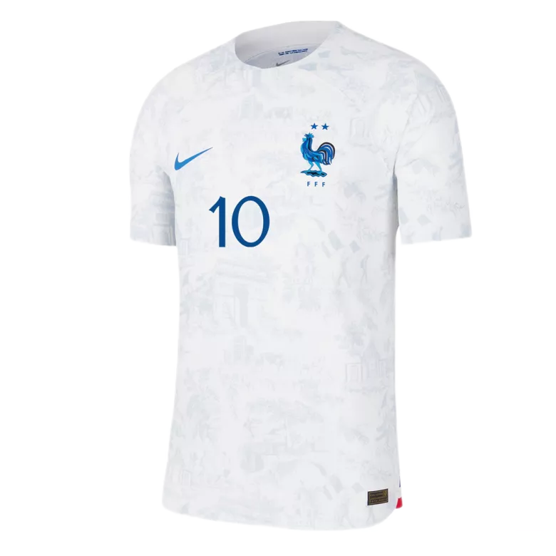 Camiseta Auténtica MBAPPE #10 Francia 2022 Segunda Equipación Visitante Copa del Mundo Hombre - Versión Jugador - camisetasfutbol
