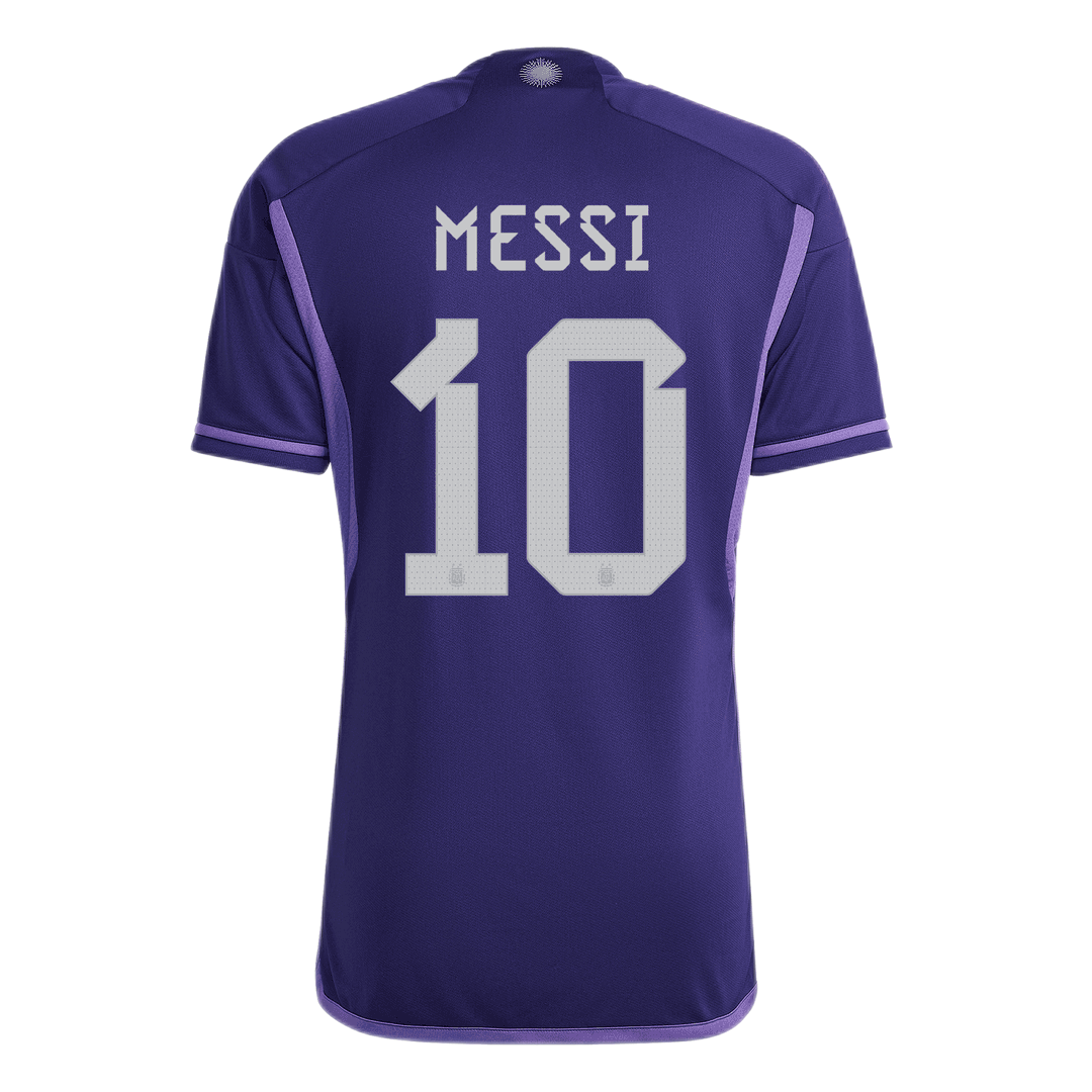 Camiseta Futbol de Visitante Copa del Mundo 2022 MESSI #10 Edición