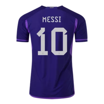 Camiseta Auténtica Messi #10 2022 Segunda Equipación Visitante Copa del Mundo Hombre Adidas - Versión Jugador - camisetasfutbol