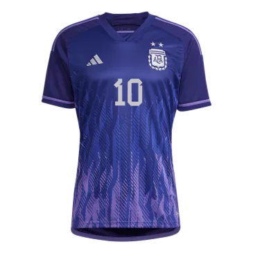 Camiseta Futbol Visitante Copa del Mundo de Hombre Argentina 2022 con Número de Messi #10 - camisetasfutbol