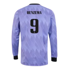Camiseta de Futbol Manga Larga BENZEMA #9 Visitante Real Madrid 2022/23 para Hombre - Versión Replica Personalizada - camisetasfutbol